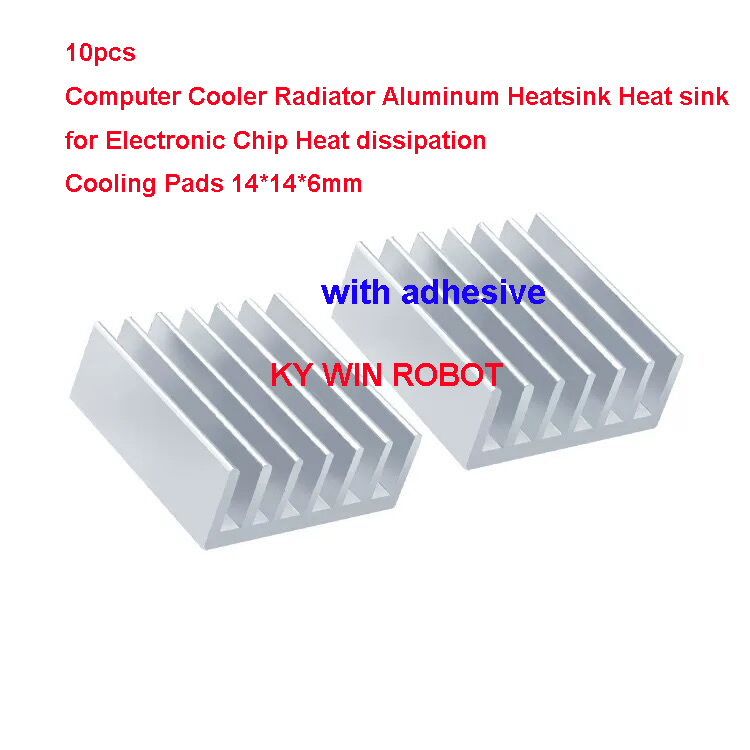 Heatsink Aluminum - 10 Stück Mini-Klebe-Aluminium-Kühlkörper 14x14x6mm Kühler für
