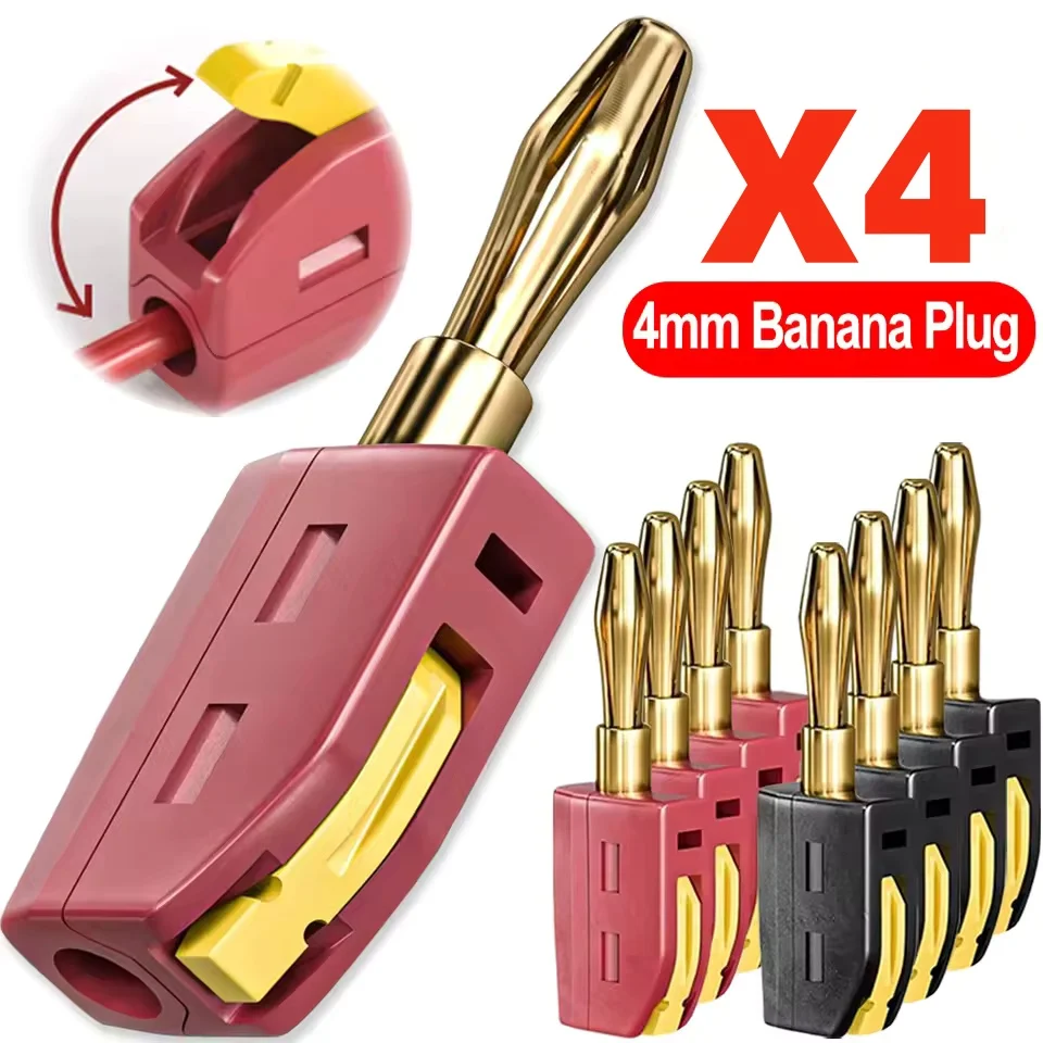 Banana Plug - Tragbarer 32A 4mm Bananenstecker, lötfreier Schnellverbinder,