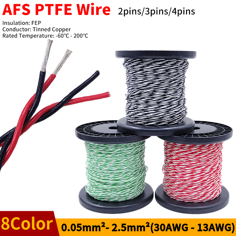 Audio Jumper Wire - PTFE-Draht AFS200 2 Pins 26/25/24/22/20/18/17/15/13 AWG