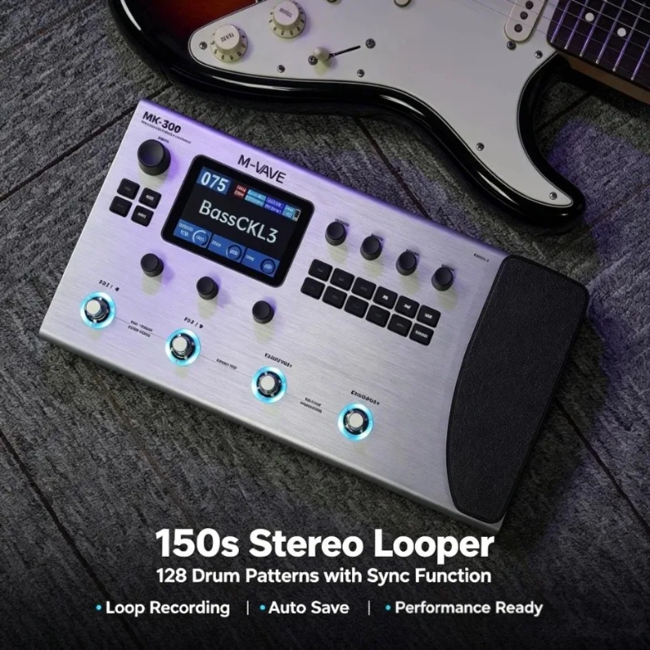 Audio Interface - M-VAVE MK-300 Kabelloser Gitarrenverstärker-Modellierer Prozessor 320+