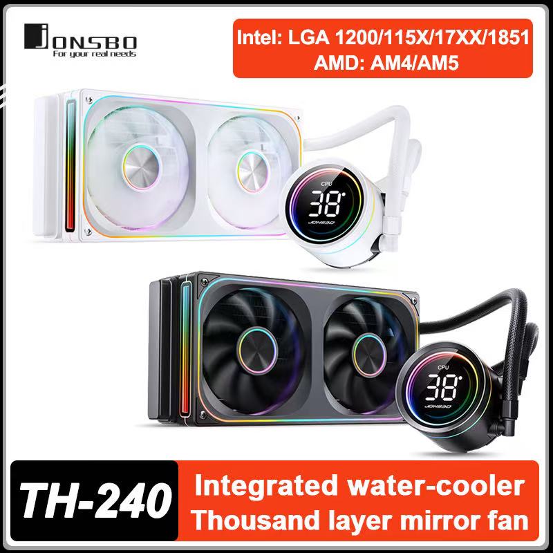 Heatsink Aluminum - JONSBO TH-240 CPU-Wasserkühler mit Digitalanzeige, Integrierter