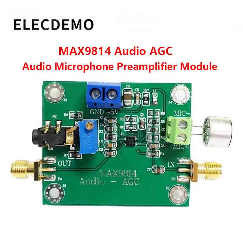 Audio Amplifier Board - Elektret-Mikrofon AGC-Verstärkermodul, Audio-Vorverstärkerplatine mit automatischer Verstärkungsregelung,