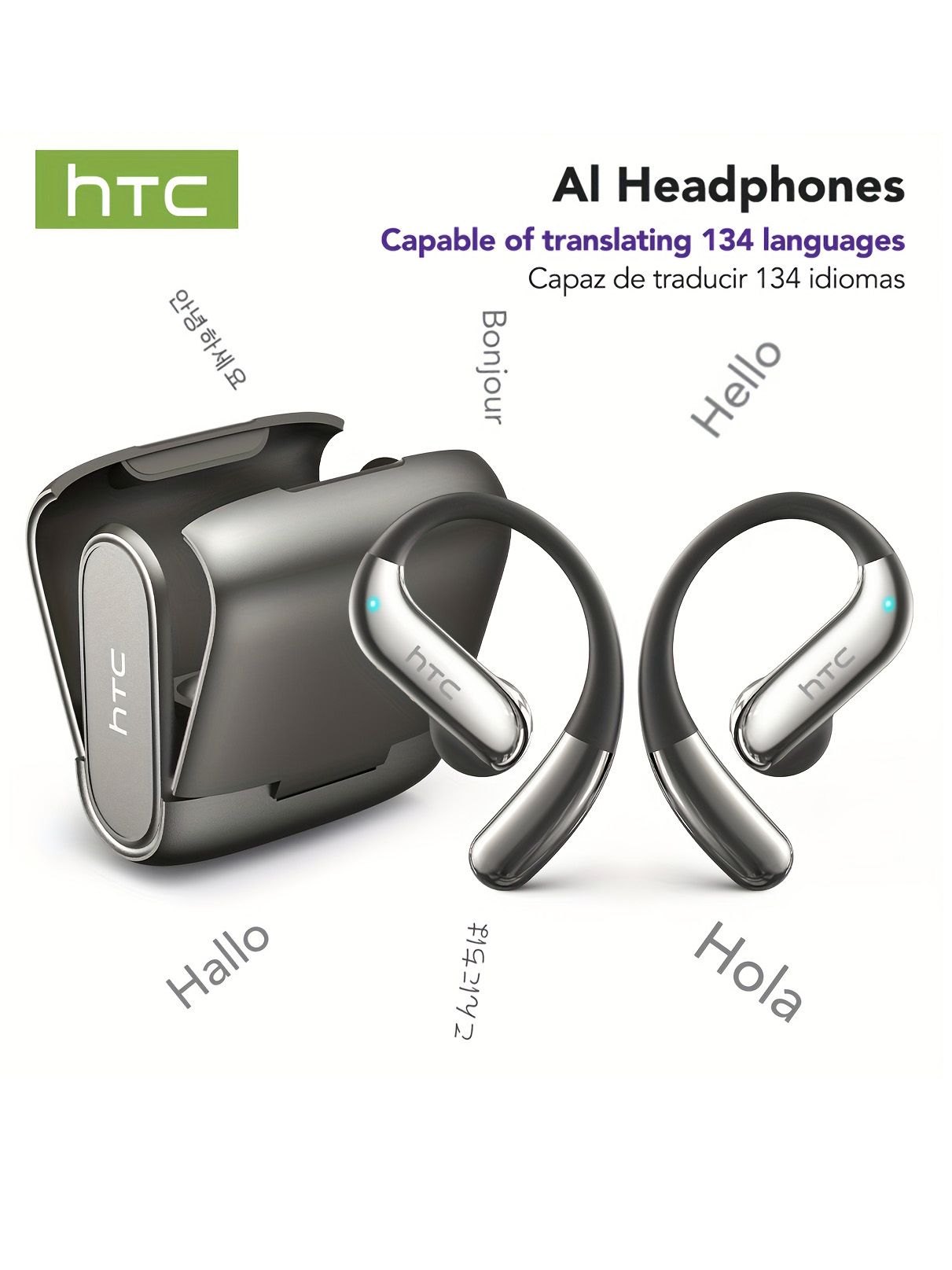 Subwoofer - Open-Ear-Bluetooth-Kopfhörer, HTC 30-Stunden-Wiedergabe, kabellose Ohrhörer, Ohrhörer