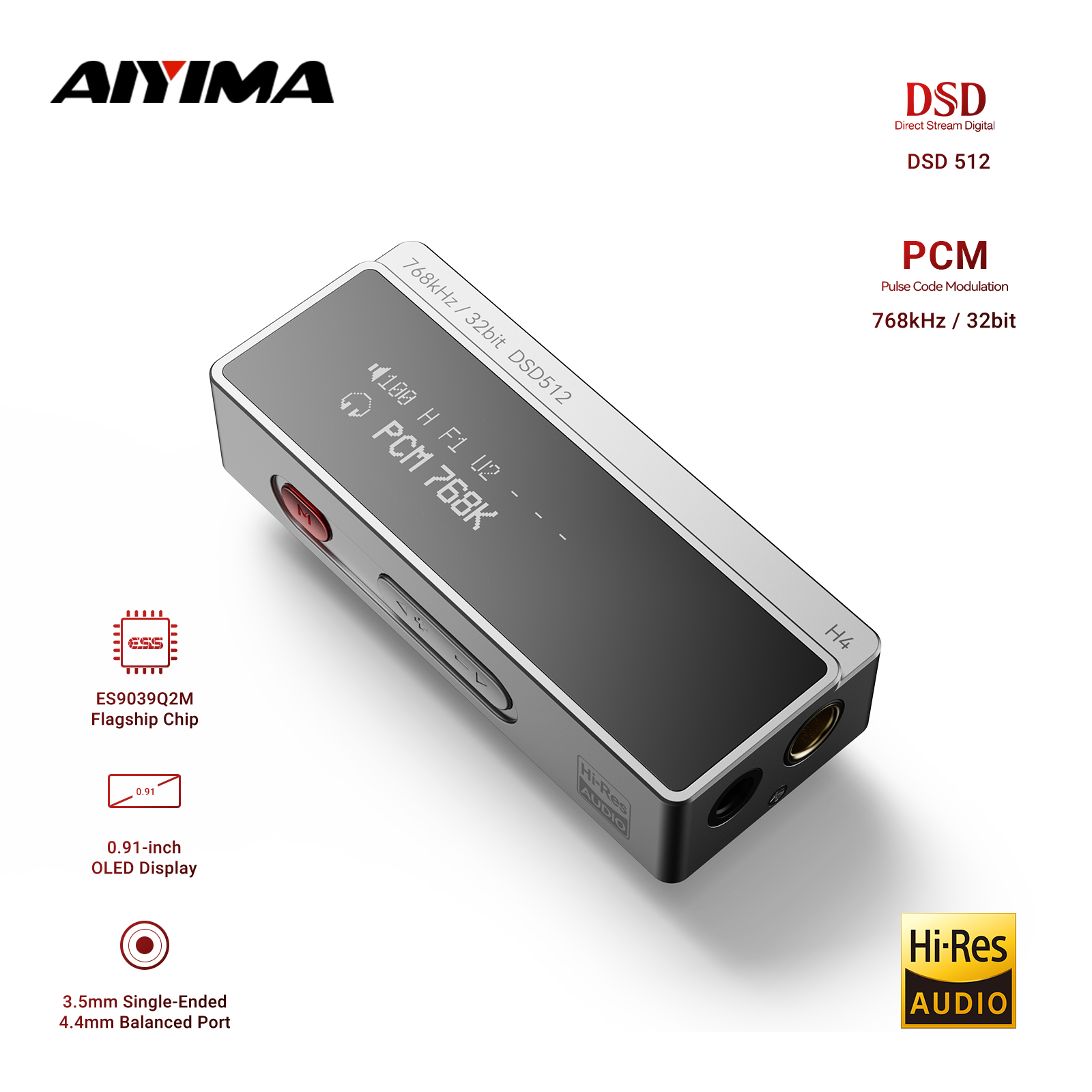 Es9018 Dac - AIYIMA H4 HIFI Tragbarer Kopfhörerverstärker USB