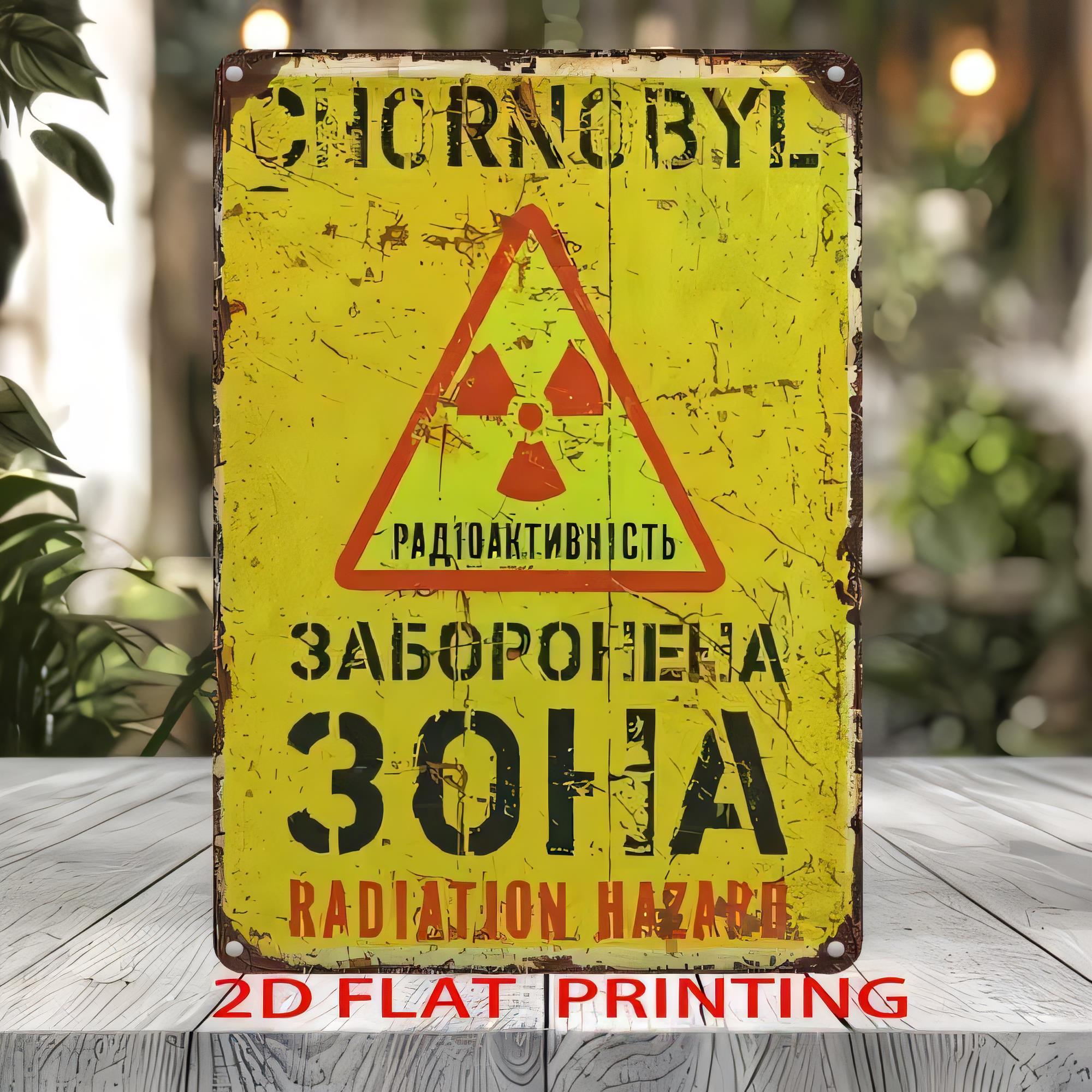 Heatsink Aluminum - Blechschild Strahlungsgefahr-Warnung Vintage Metallposter Druck Wanddekoration