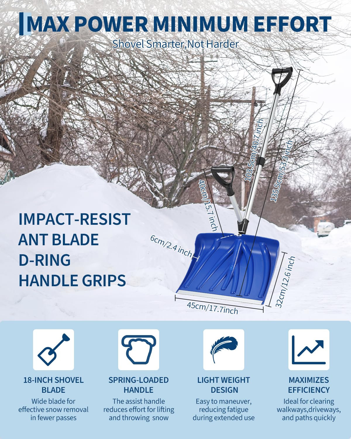 Ergonomische Schneeschaufel mi – Knob Aluminum Bewertung und Preis